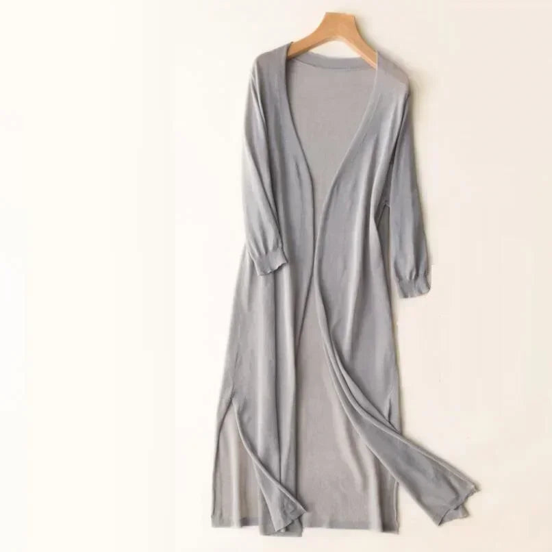 Women's Long Open Cardigan Lightweight Loose Fit