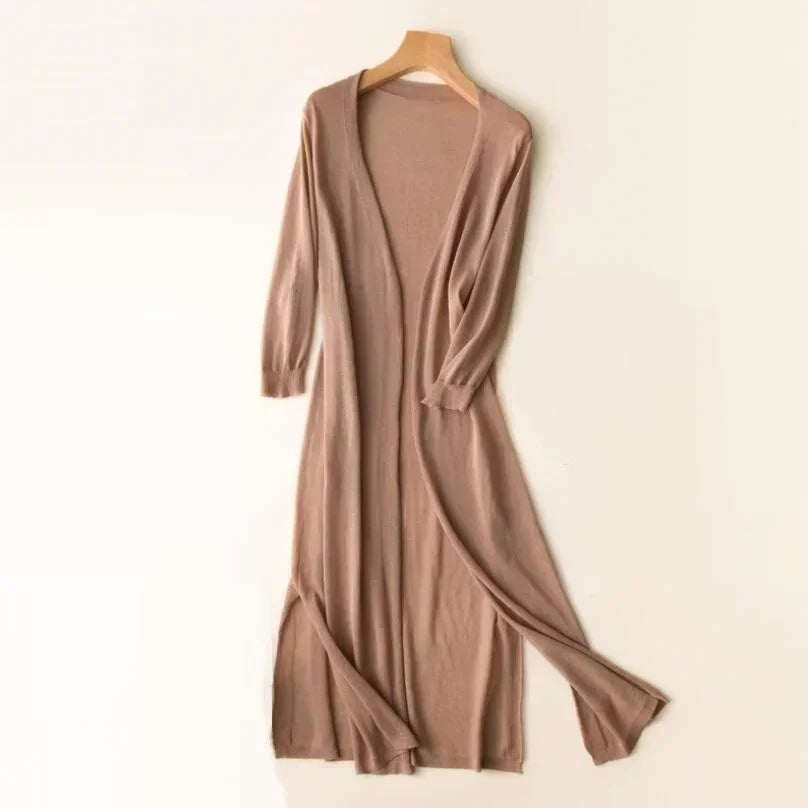 Women's Long Open Cardigan Lightweight Loose Fit