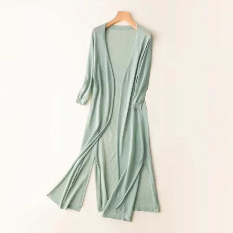 Women's Long Open Cardigan Lightweight Loose Fit
