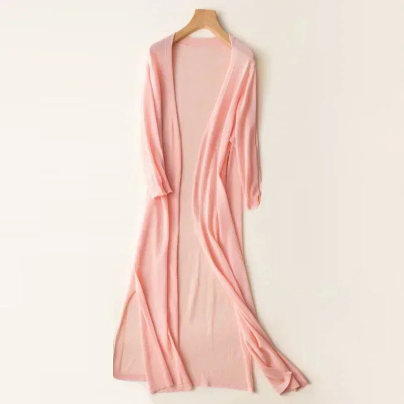 Women's Long Open Cardigan Lightweight Loose Fit