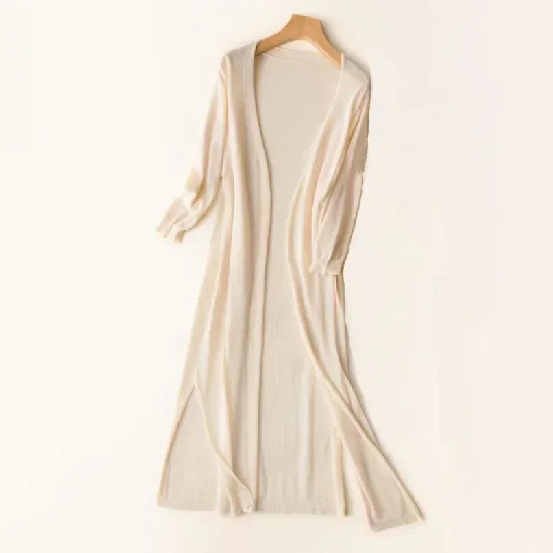 Women's Long Open Cardigan Lightweight Loose Fit