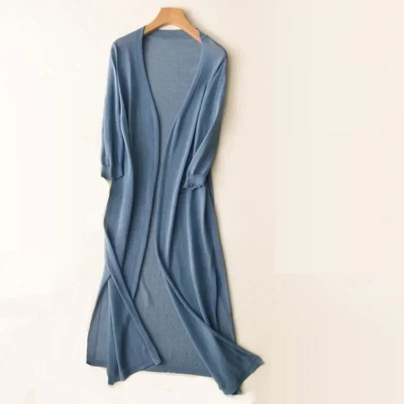 Women's Long Open Cardigan Lightweight Loose Fit