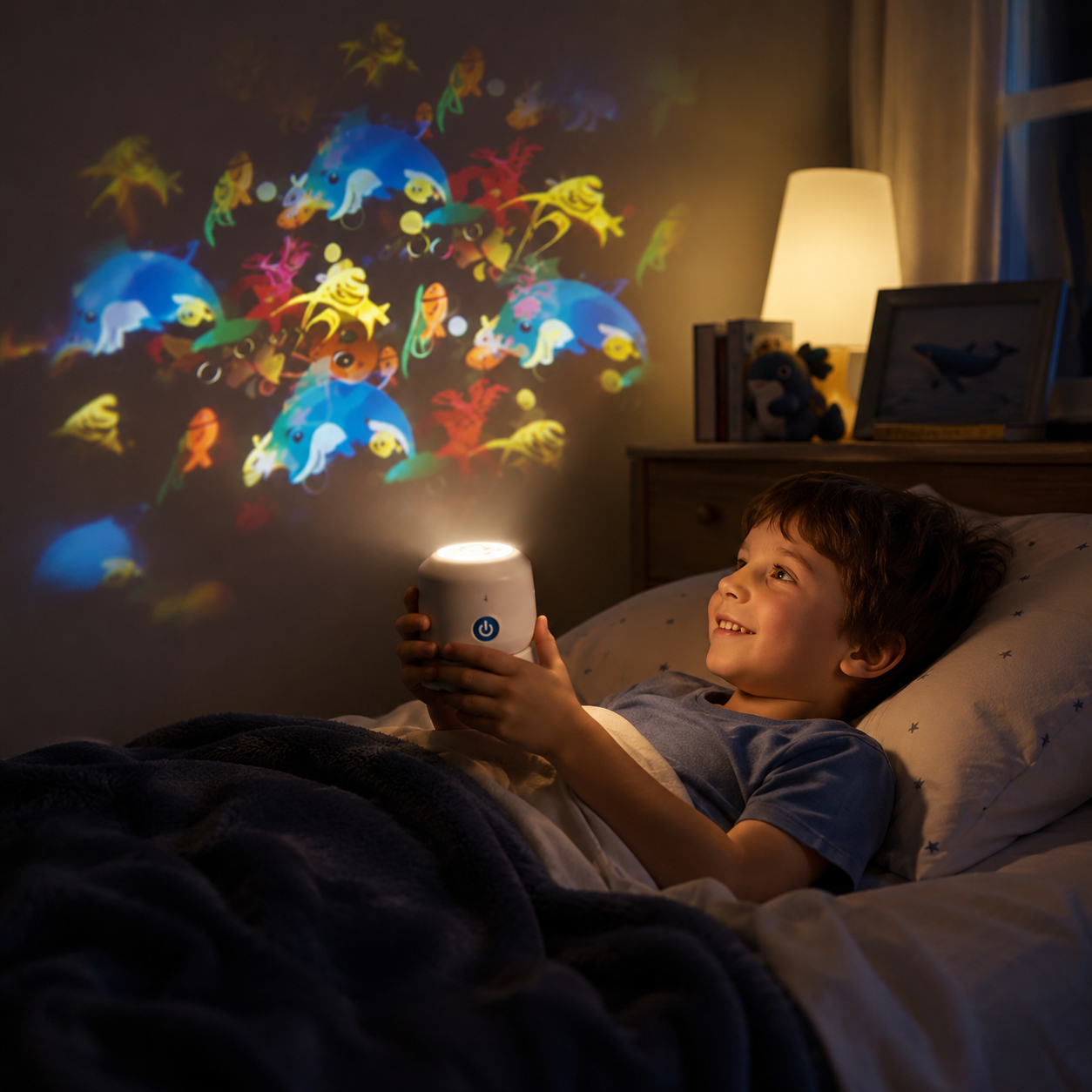 Projektor Fal Oceanicznych Lampka Nocna Obrotowa