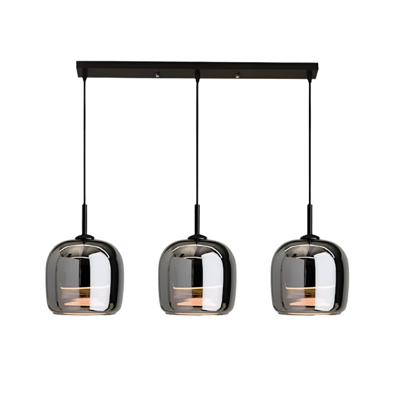 Interni scandinavi Lampada a sospensione in stile nordico in vetro nero per casa moderna