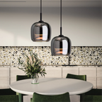 Wnętrze skandynawskie Lampa wisząca w stylu nordyckim z czarnego szkła do nowoczesnego domu