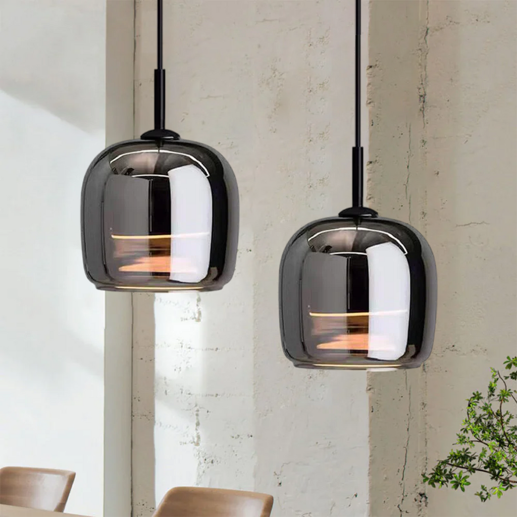 Wnętrze skandynawskie Lampa wisząca w stylu nordyckim z czarnego szkła do nowoczesnego domu