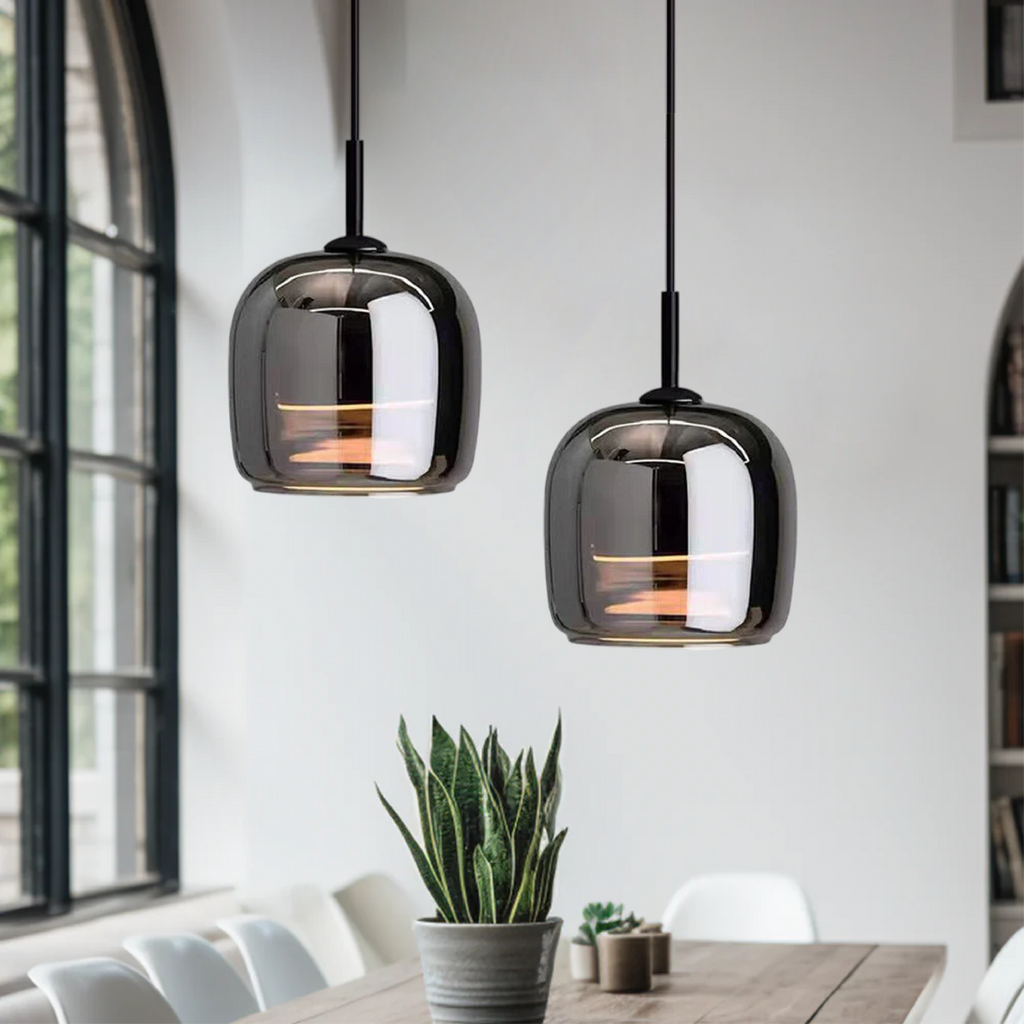 Ceiling pendant lamp black glass Nordic style modern home