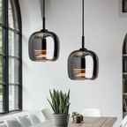 Ceiling pendant lamp black glass Nordic style modern home