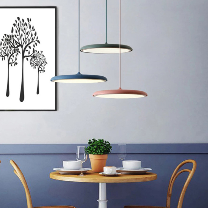 Lampada a soffitto LED moderna in stile scandinavo a forma di disco