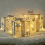 Ensemble de trois boîtes décoratives lumineuses pour usage intérieur et extérieur