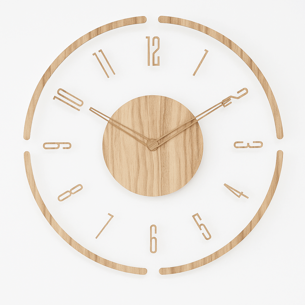 Reloj de cuarzo de madera, clásico y contemporáneo, silencioso
