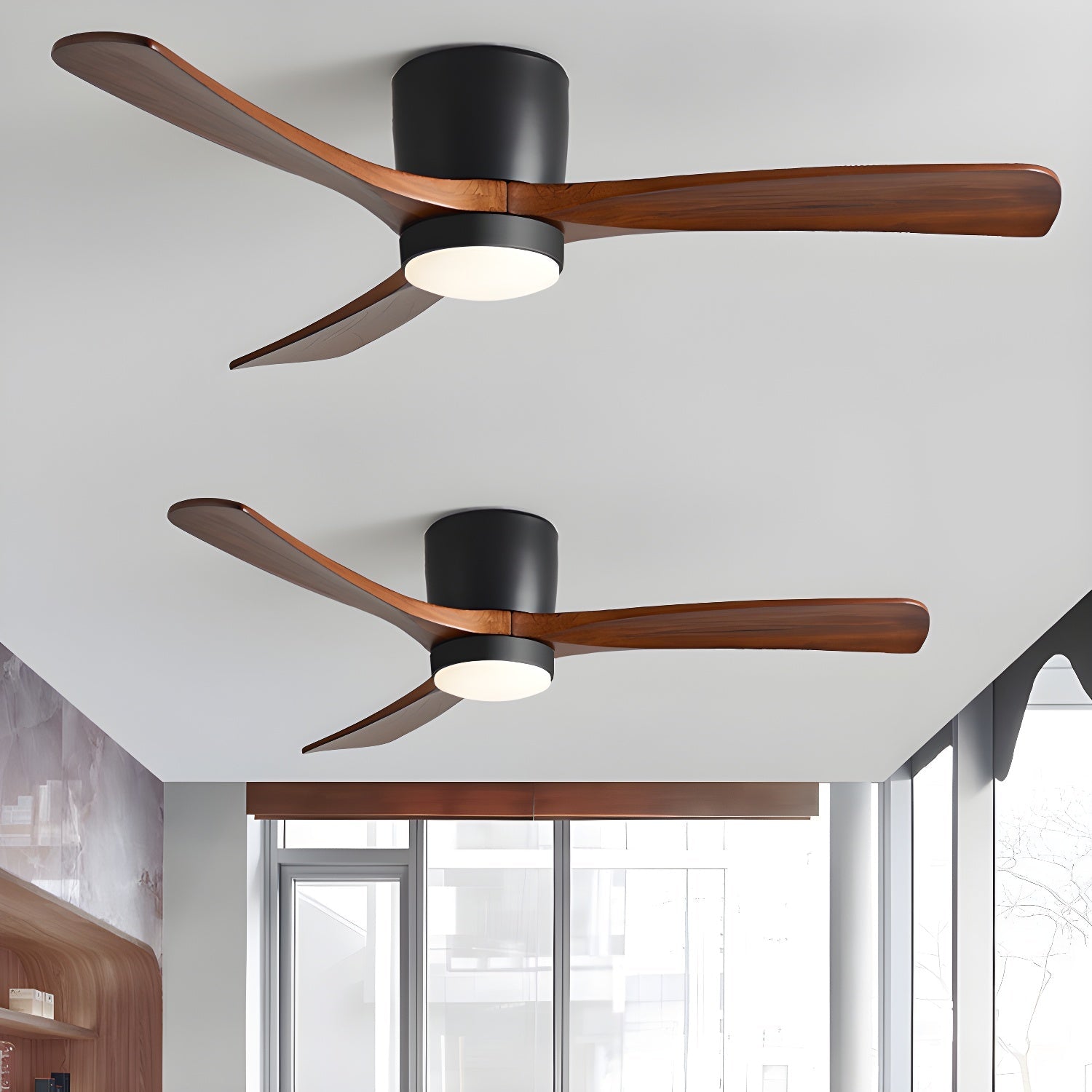 Lampa sufitowa w stylu nordyckim z wentylatorem Lampa sufitowa LED z pilotem