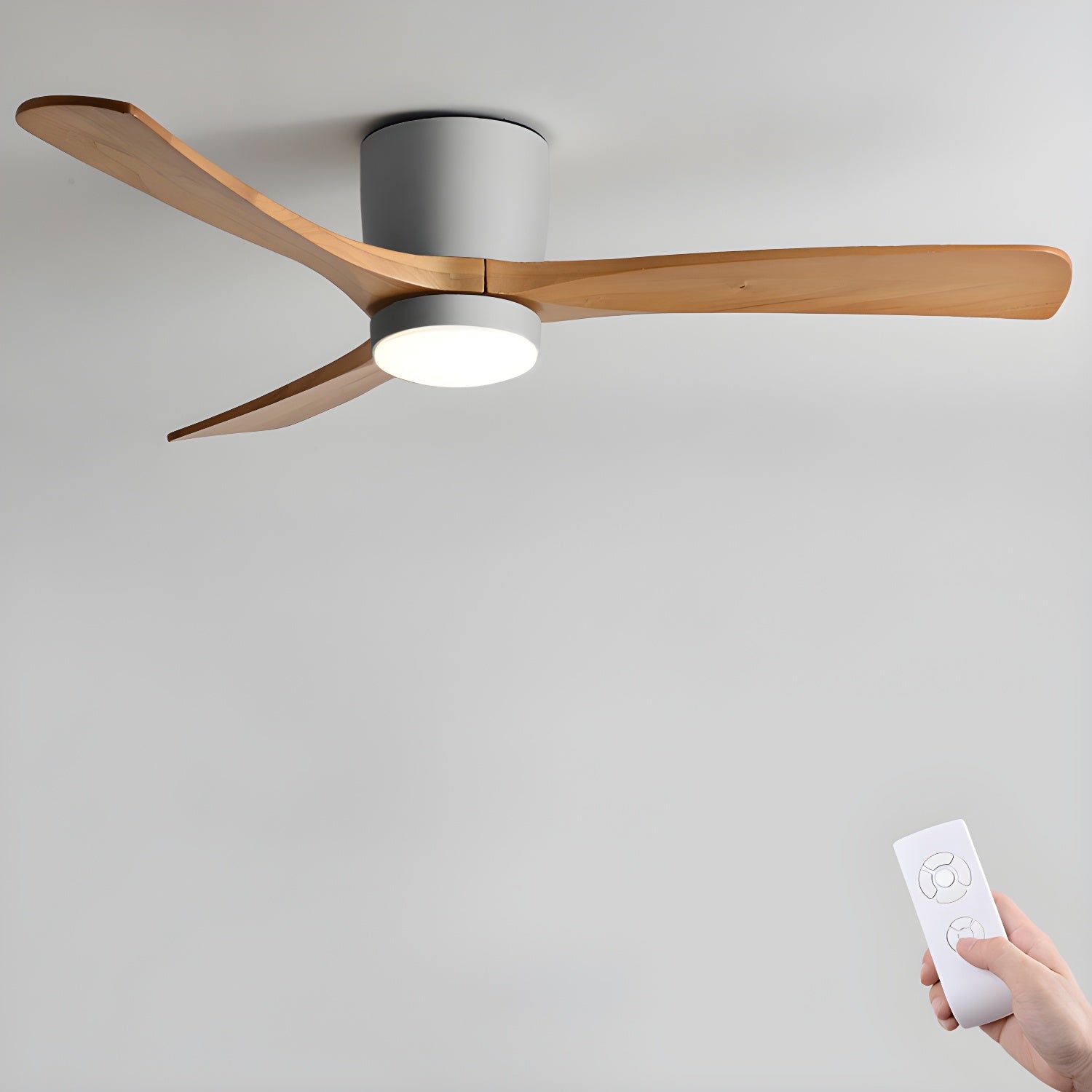 Lampa sufitowa w stylu nordyckim z wentylatorem Lampa sufitowa LED z pilotem