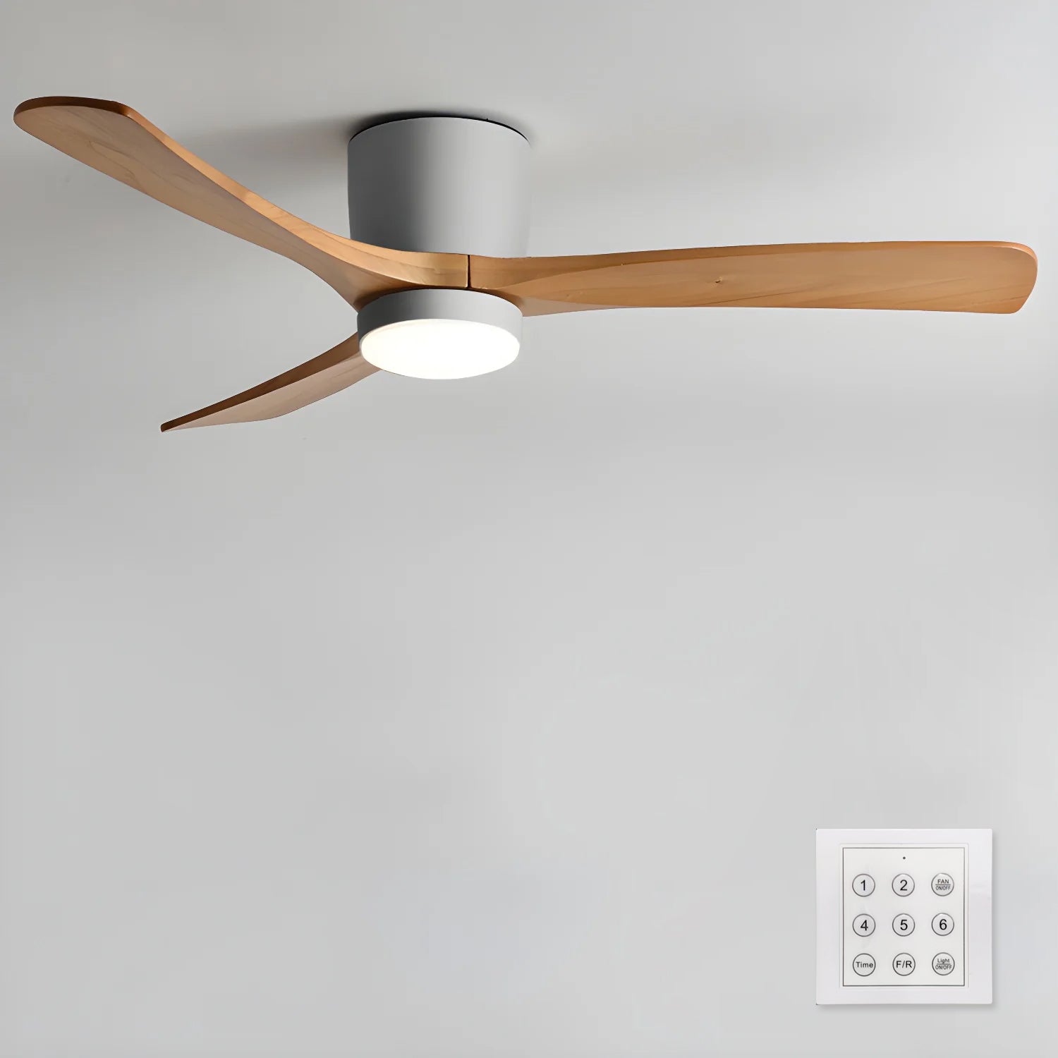 Lampa sufitowa w stylu nordyckim z wentylatorem Lampa sufitowa LED z pilotem