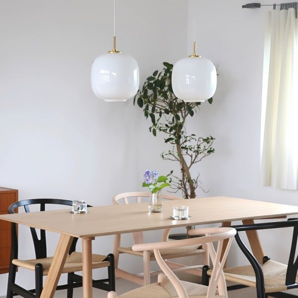 Exquisite Scandinavian opal glass pendant lamp with soft lighting