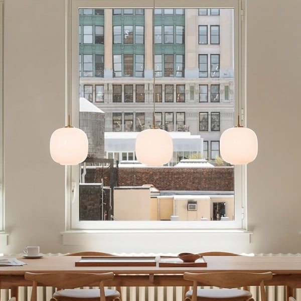 Exquisite Scandinavian opal glass pendant lamp with soft lighting