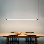 Harmonische Eleganz schlanke lange halbtransparente LED-Hängeleuchte für Zuhause