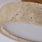 Natural Travertine LED Ceiling Lamp – Round Recessed Fixture
