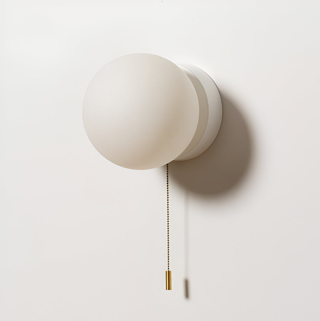 Lampada da parete scandinava in vetro LED con interruttore a catena