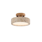 Natural Travertine LED Ceiling Lamp – Round Recessed Fixture