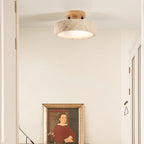 Natural Travertine LED Ceiling Lamp – Round Recessed Fixture