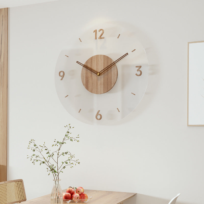 Natural wooden wall clock in Nordic style