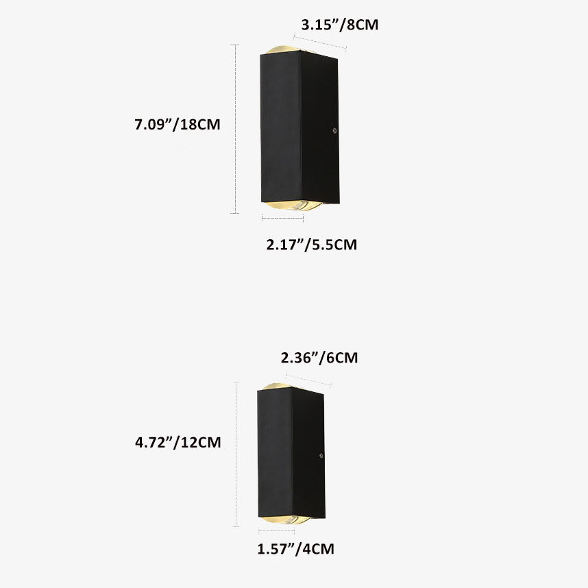 Elegancka wodoodporna zewnętrzna lampa ścienna LED – nowoczesny prostokątny design