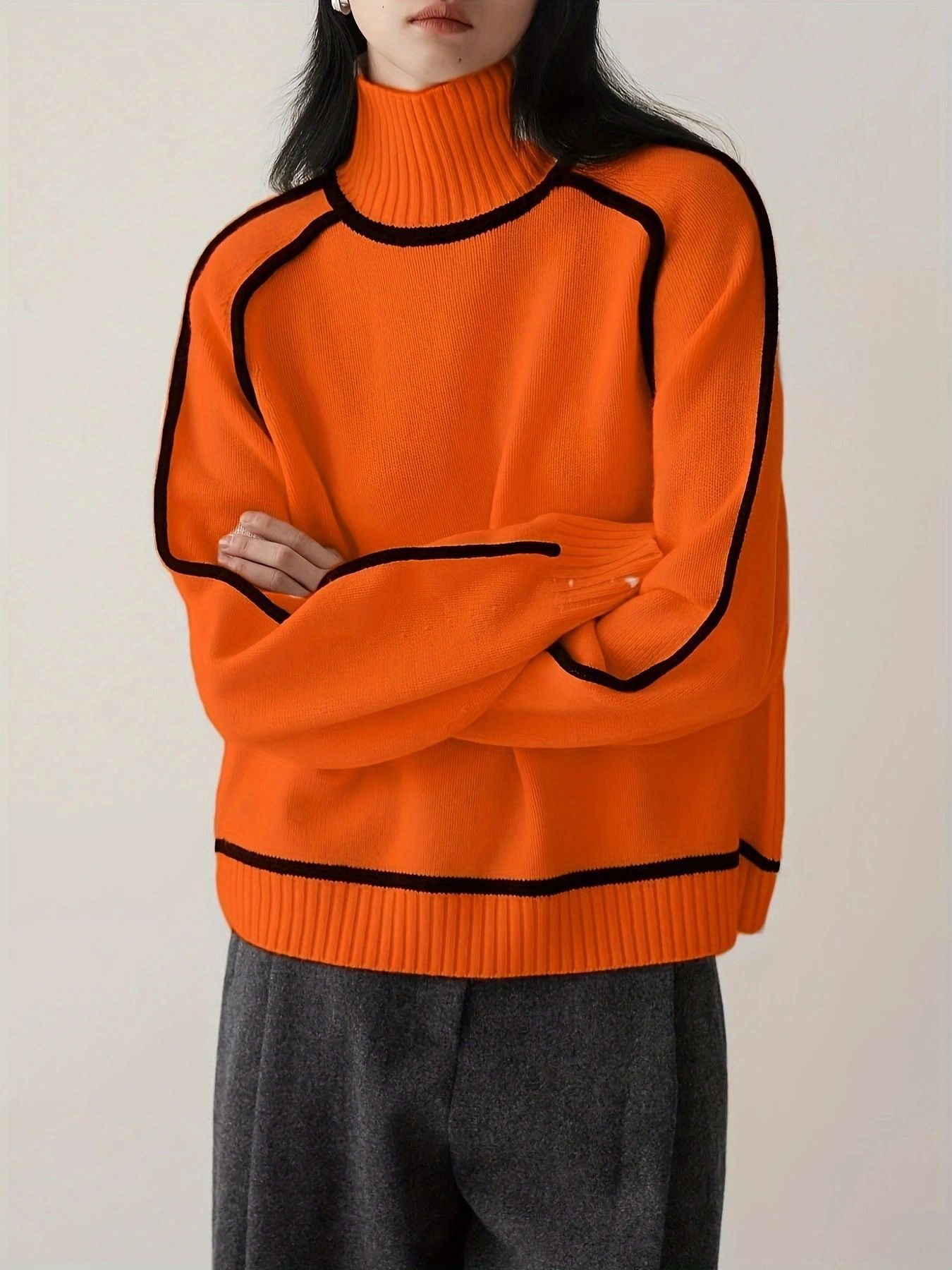 Elegancki damski sweter z długim rękawem
