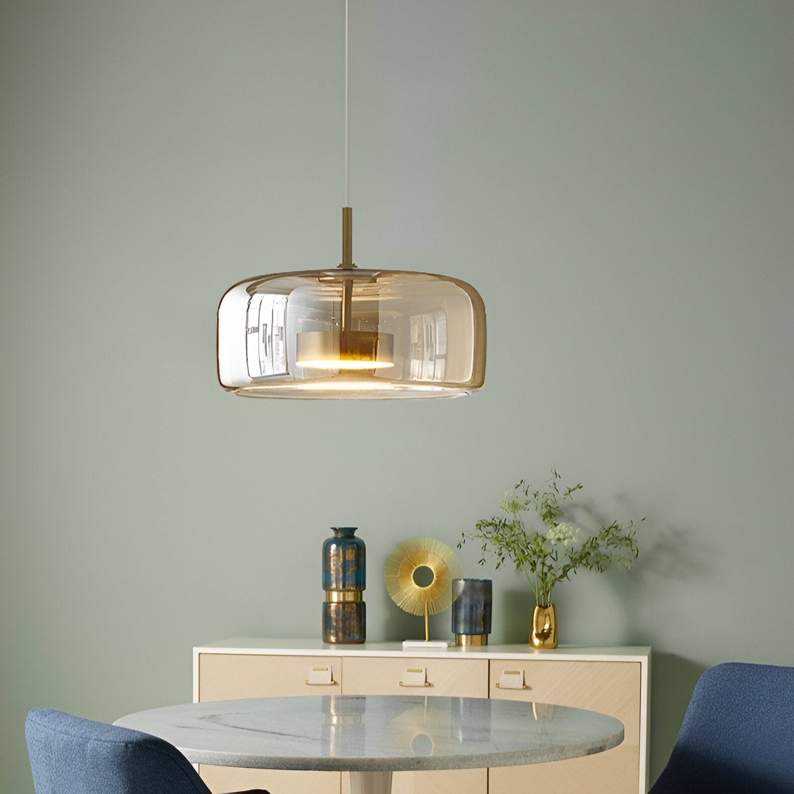 Lampa sufitowa wisząca LED retro z połowy wieku model