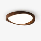 Orzechowy lampa sufitowa LED z zakrzywioną krawędzią do salonu