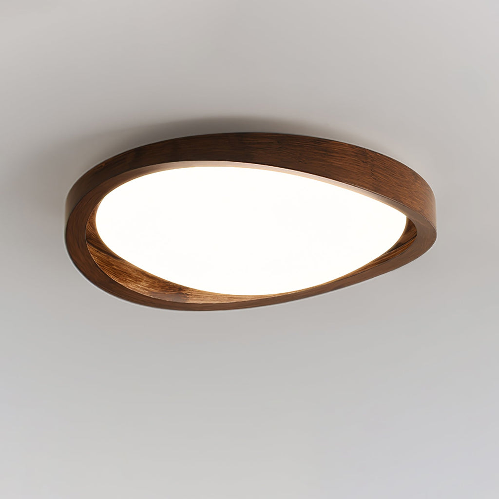 Orzechowy lampa sufitowa LED z zakrzywioną krawędzią do salonu