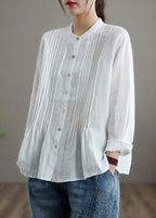 Damentop Alltag Weiß lockere Bluse Tunika