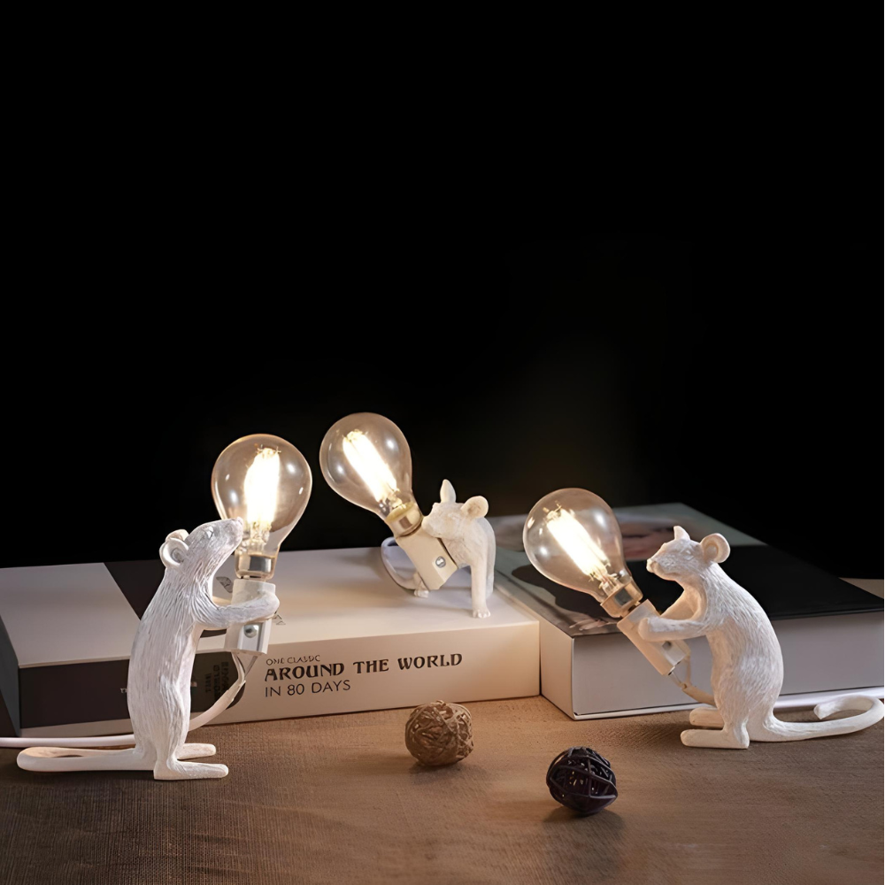 LED table lamp mouse Art Deco decorative accent light for interiors