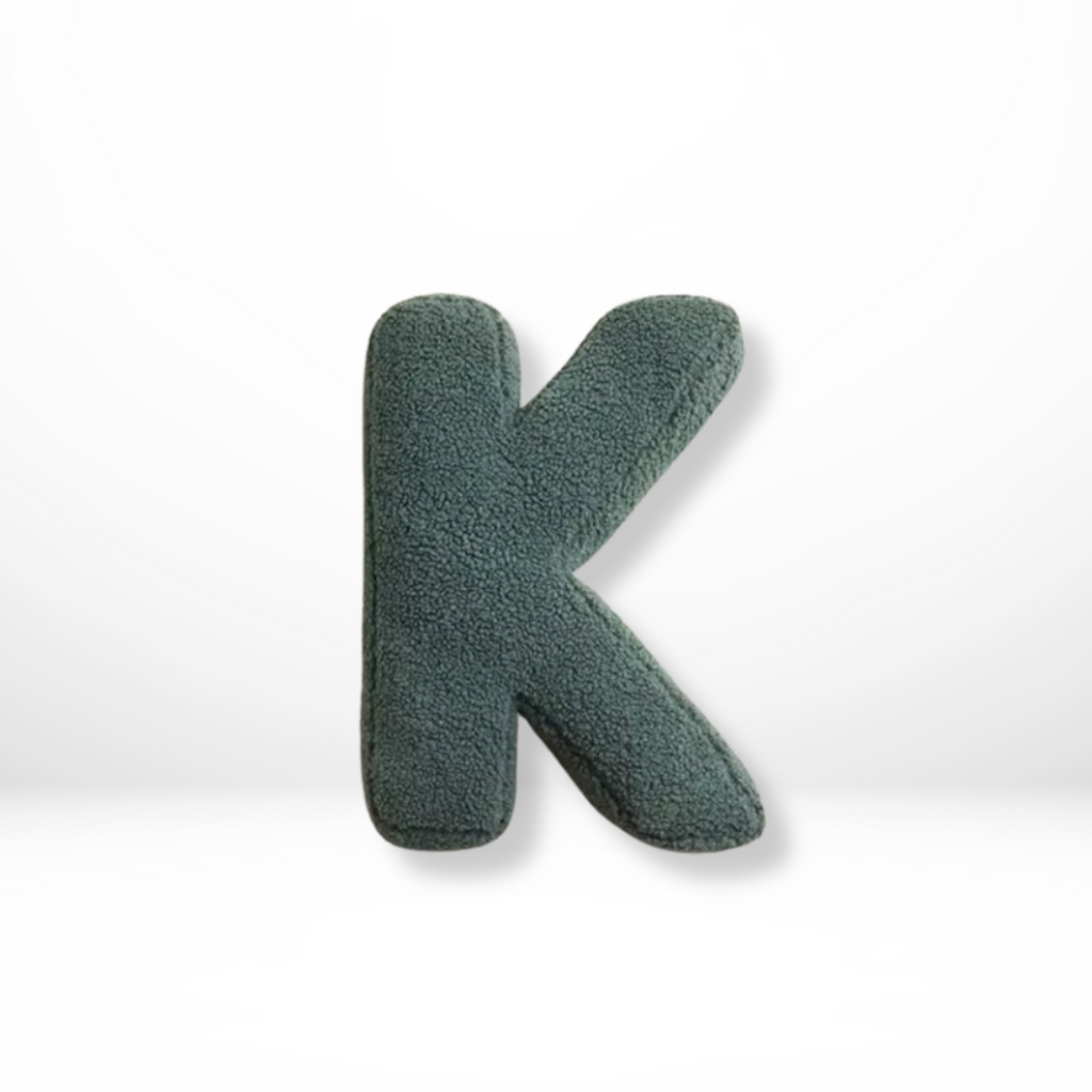 Decorative Throw Pillow Letter Shaped with Sherpa Fleece Bouclé Texture