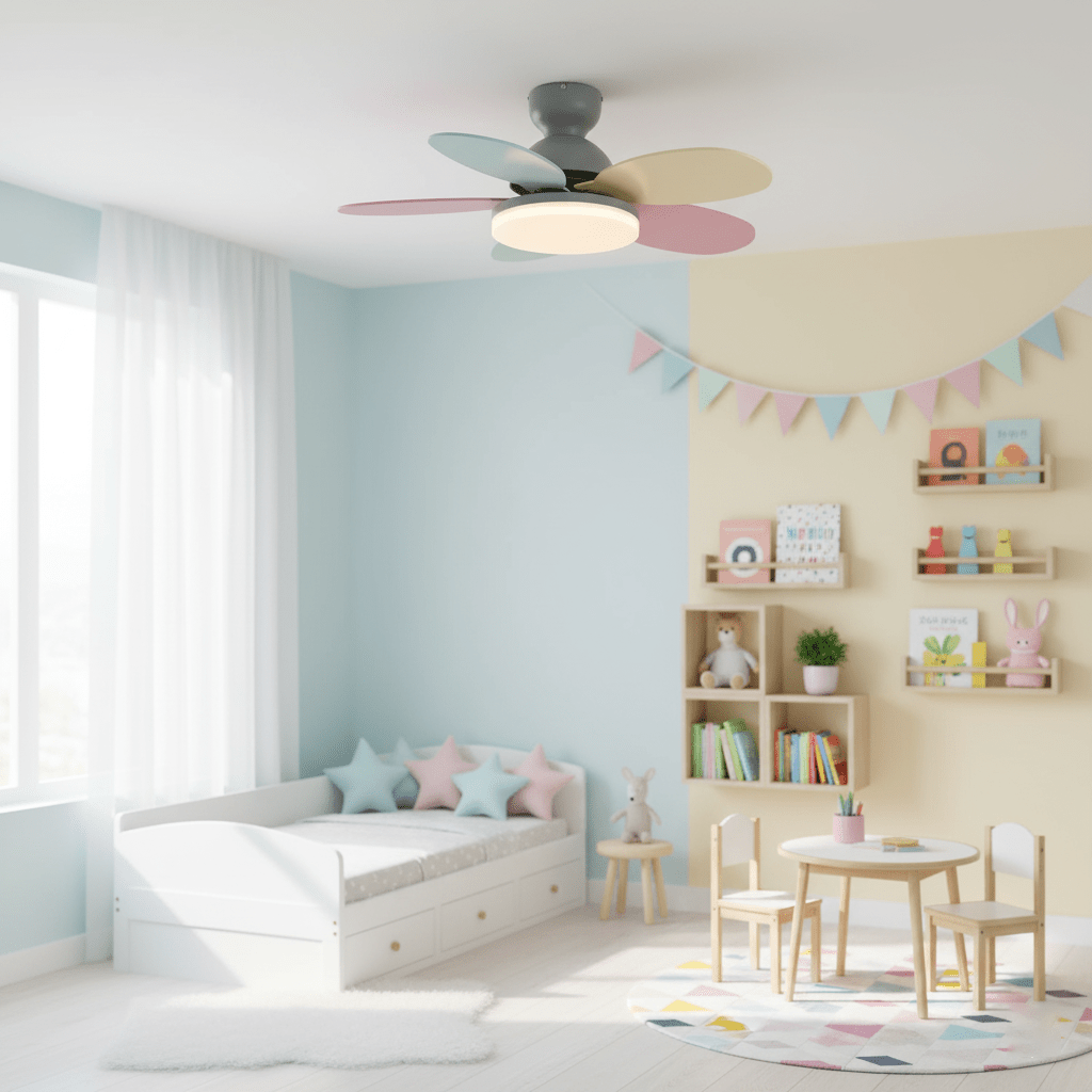 Wentylator sufitowy LED Dekoracyjna lampa sufitowa z łopatkami w kształcie płatków