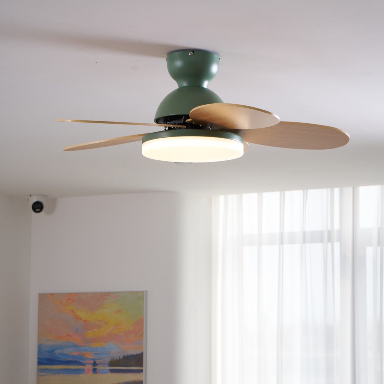 Wentylator sufitowy LED Dekoracyjna lampa sufitowa z łopatkami w kształcie płatków