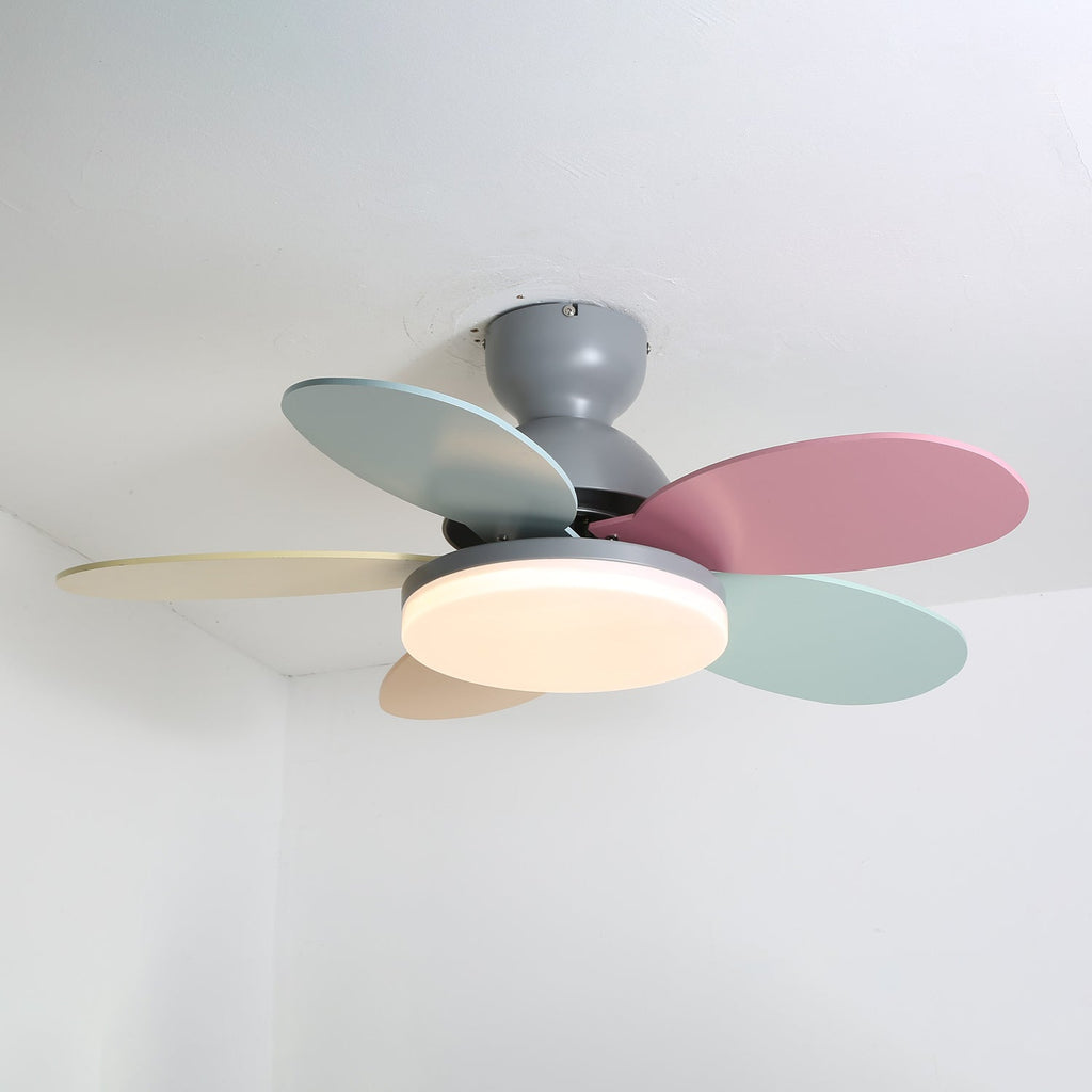 Wentylator sufitowy LED Dekoracyjna lampa sufitowa z łopatkami w kształcie płatków