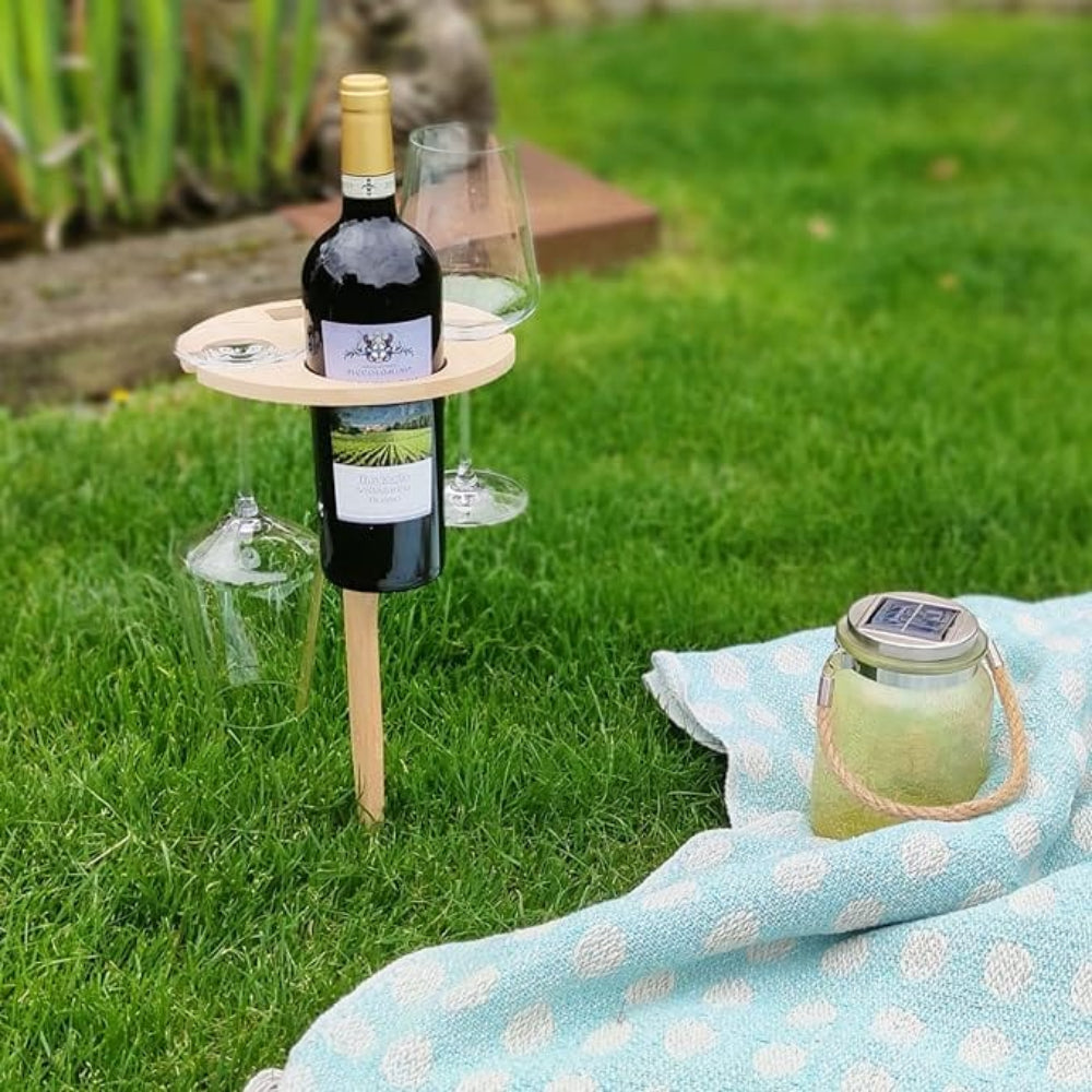 Table de pique-nique pliante portable avec porte-bouteilles et porte-verres