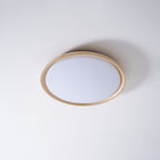 Minimalist travertine beige stone LED ceiling lamp
