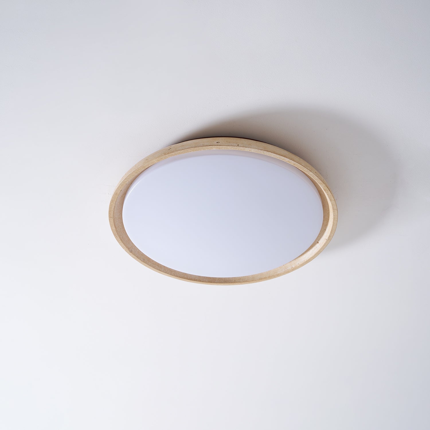 Minimalist travertine beige stone LED ceiling lamp