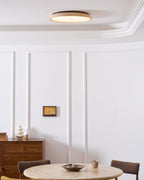 Minimalist travertine beige stone LED ceiling lamp