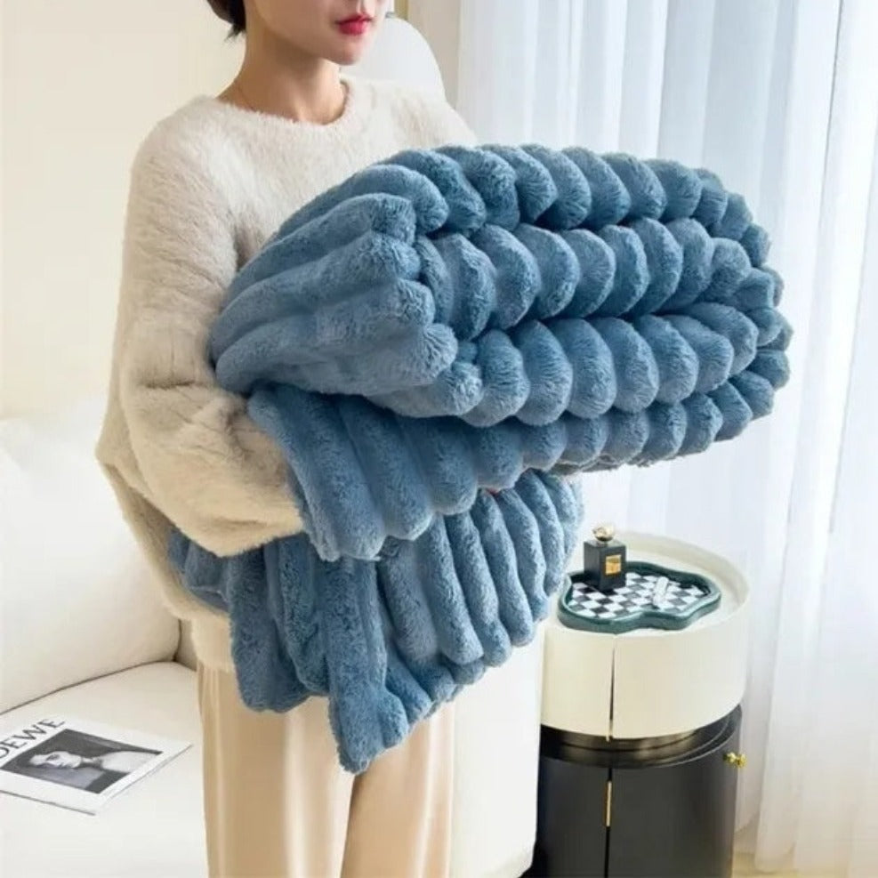 Cozy warm striped blanket for your interior