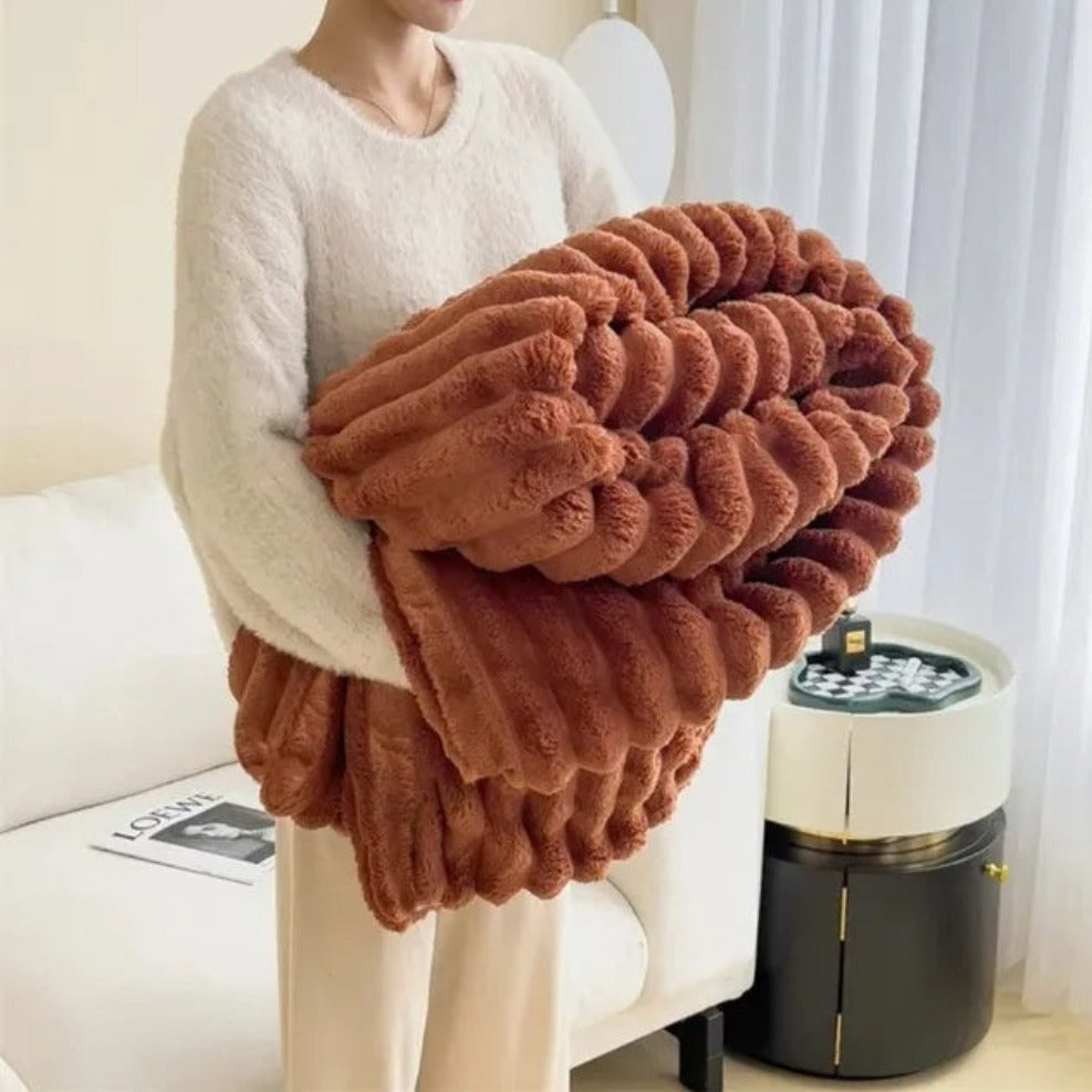 Cozy warm striped blanket for your interior