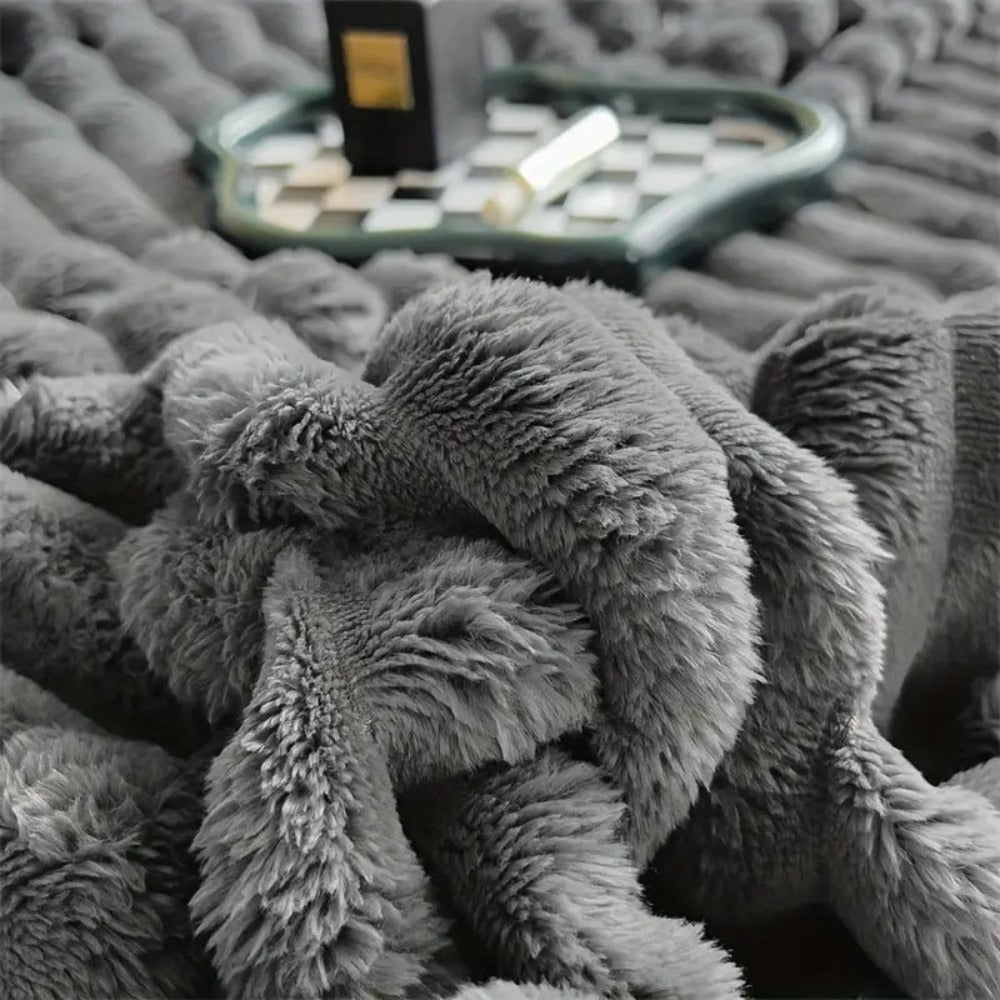 Coperta soffice a righe per divano, letto e soggiorno