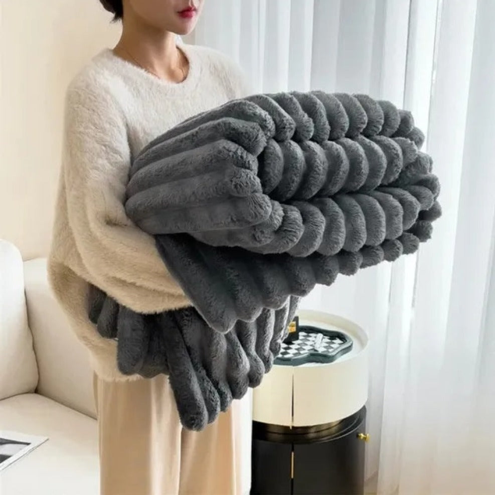 Cozy warm striped blanket for your interior