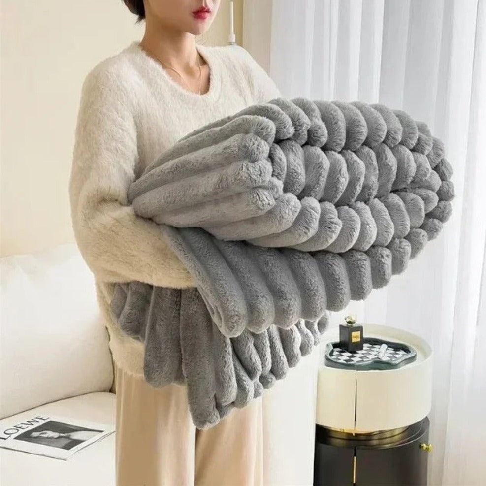 Cozy warm striped blanket for your interior