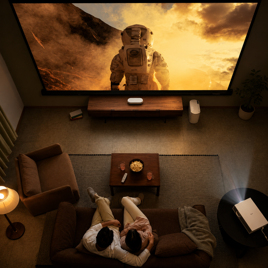 Przenośny Projektor 1080P WiFi 6 Do Inteligentnego Oglądania