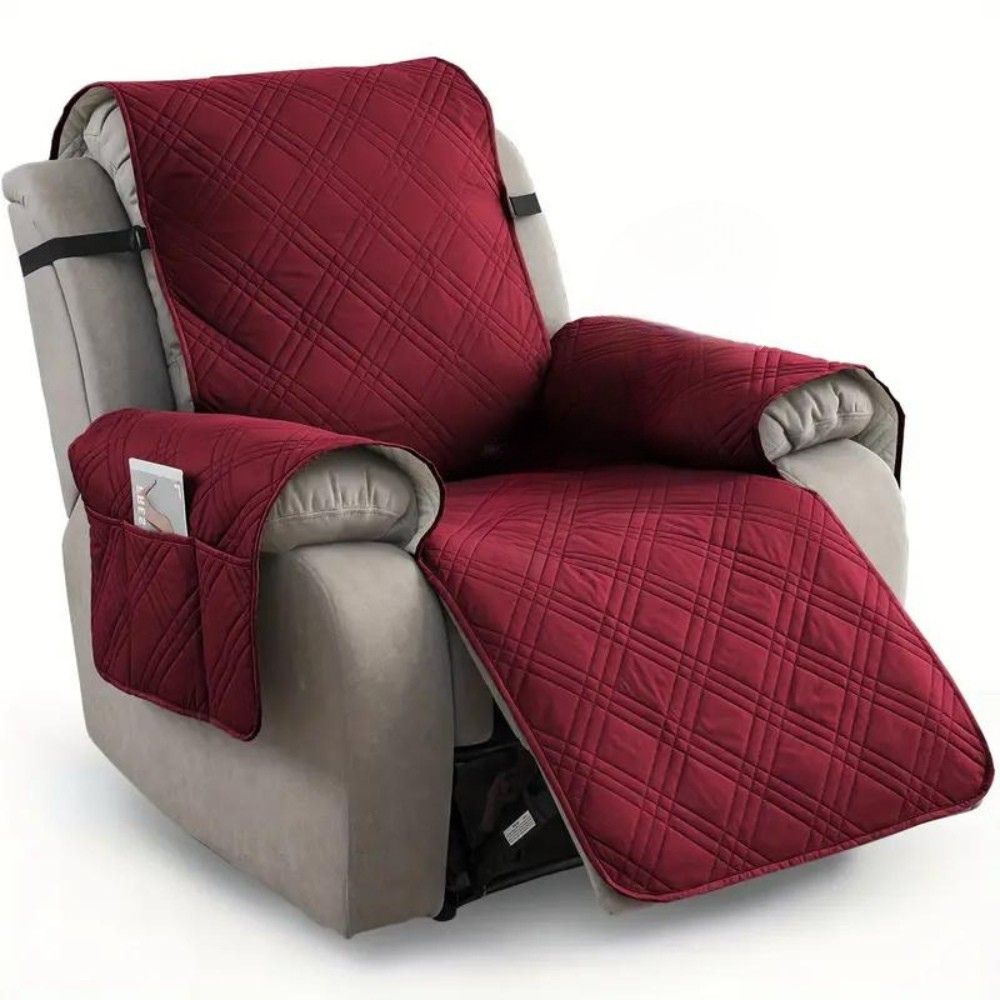 Protective anti-slip waterproof microfiber recliner chair cover