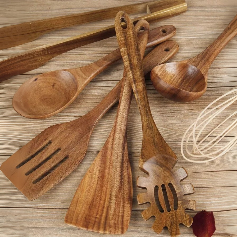 Sichere und langlebige Holz-Küchenutensilien – 7-teiliges Set