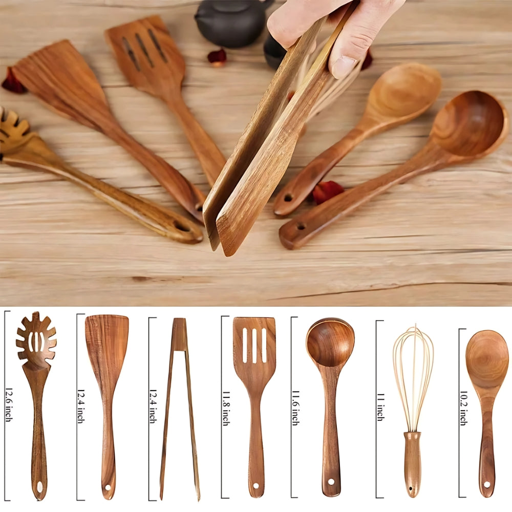 Sichere und langlebige Holz-Küchenutensilien – 7-teiliges Set